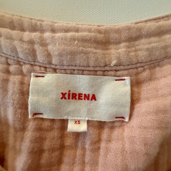 XIRENA | Opal Pink Double Gauze Long Sleeve Midi Dress Extra Small - Picture 7 of 8